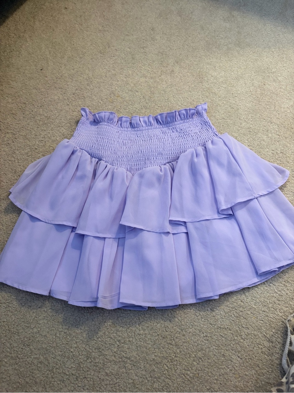 Light Purple Tiered Chiffon Mini Skirt